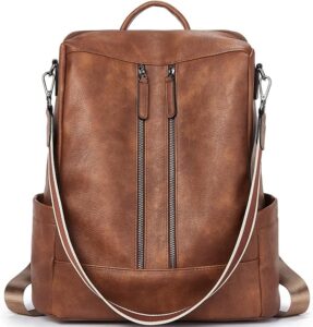 BROMEN Laptop Backpack Purse Vegan Leather