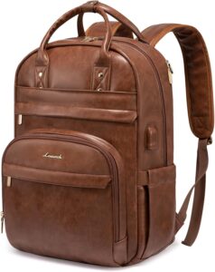 LOVEVOOK vegan PU leather Laptop Backpack