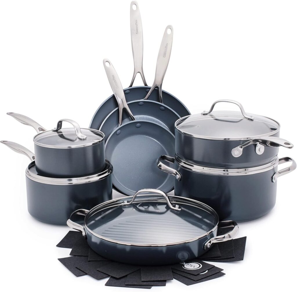 Vegan cookware - GreenPan Valencia Pro Hard Anodized Ceramic Non-Stick Cookware Set